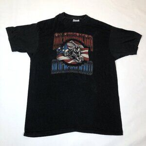 Vintage 1988 All American Motor Cycle Rodeo Tour Daytona Black T-Shirt Size XL